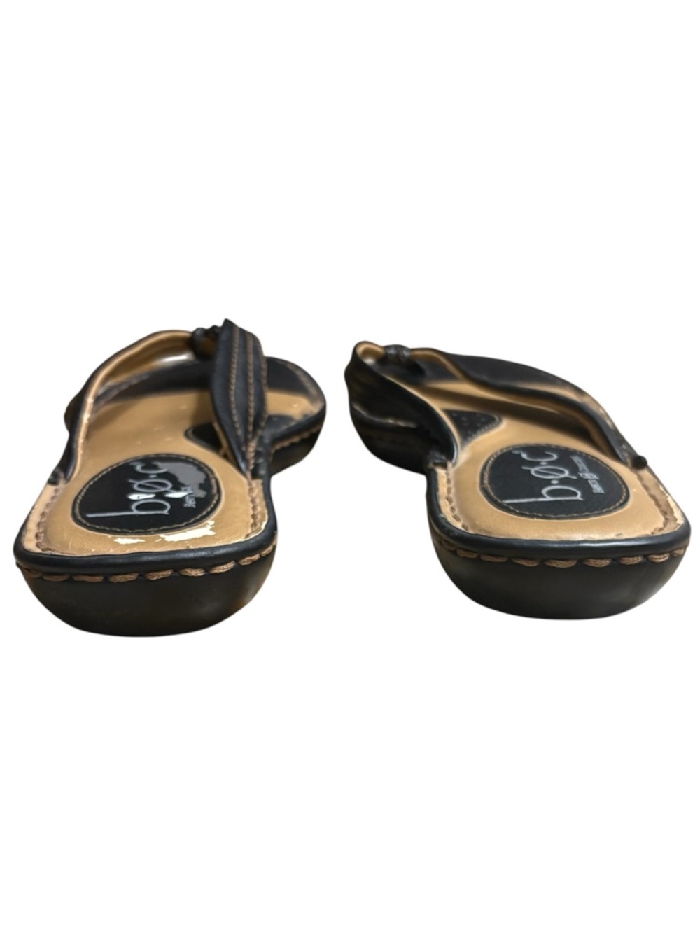 B.O.C. Born Concepts Edie Black Leather Flip Flop Thong Sandals Size 6 -- flaw - Picture 7 of 10
